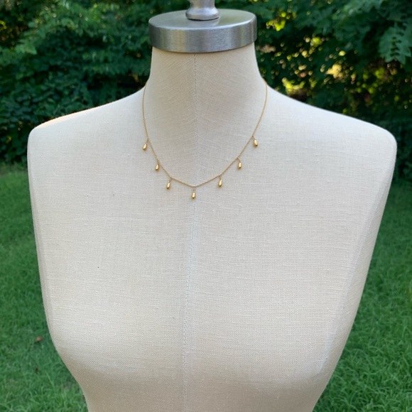 Beaded Teardrop Fringe Necklace - Picture 2 of 13